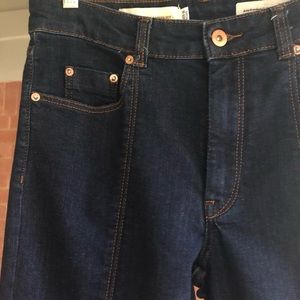 Anthropologie Pilcro Center Seam Crop Dark Denim